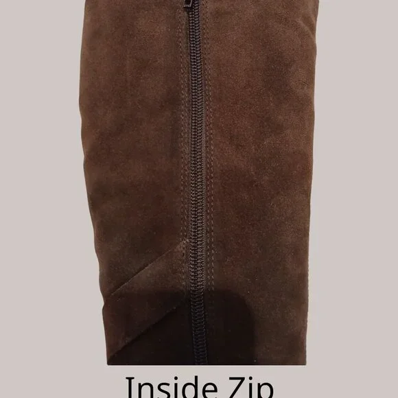 CORDANI Brown Suede Knee-high Boots Size 8M - Picture 4 of 9